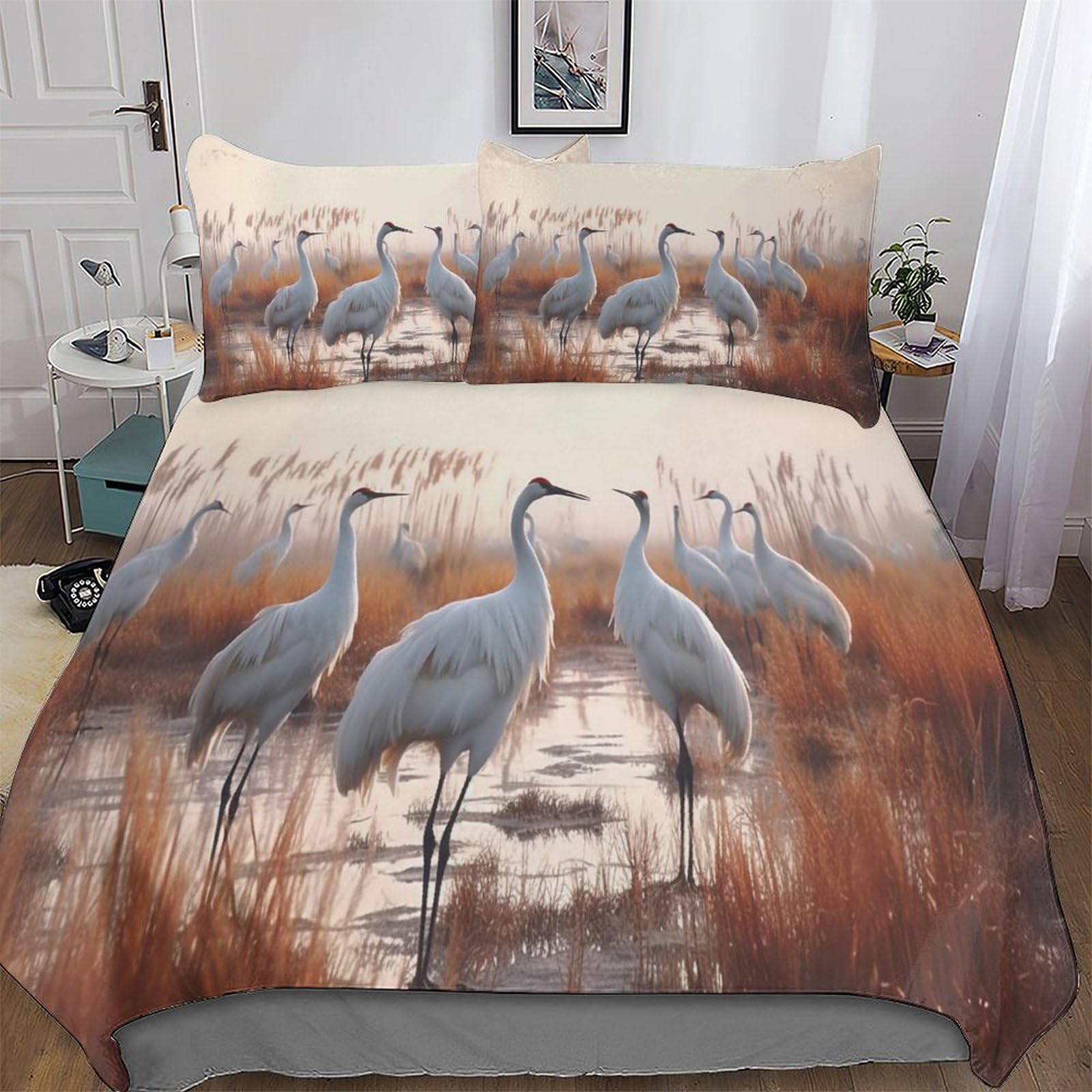 Linge de lit grue blanche 220x240cm pour chambre d'enfant et ado