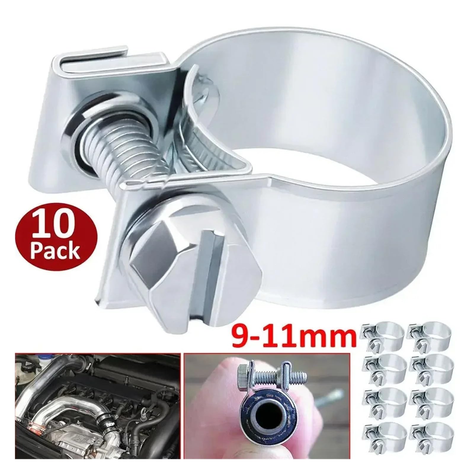 10 Uds. Clip de manguera de combustible 7-9mm 9-11mm acero al carbono aceite agua aire Gas tubo de fijación abrazaderas de tubo Hardware de sujeción de Metal(20-22MM)