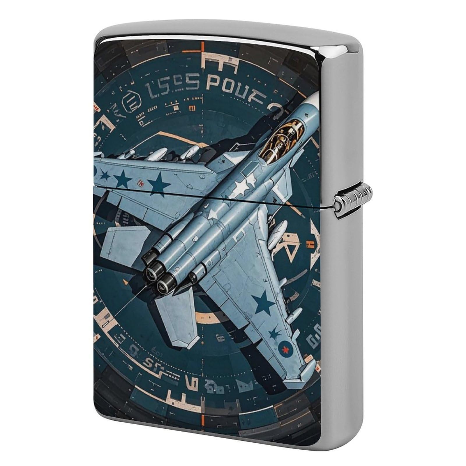Air Force Fighter Jet Lighter Case for Men, Personalized Lighter Cover for Valentine's Day Gifts, Flip-Top Lighters Shell for Outdoor, Portable Lighters Protective Sleeve