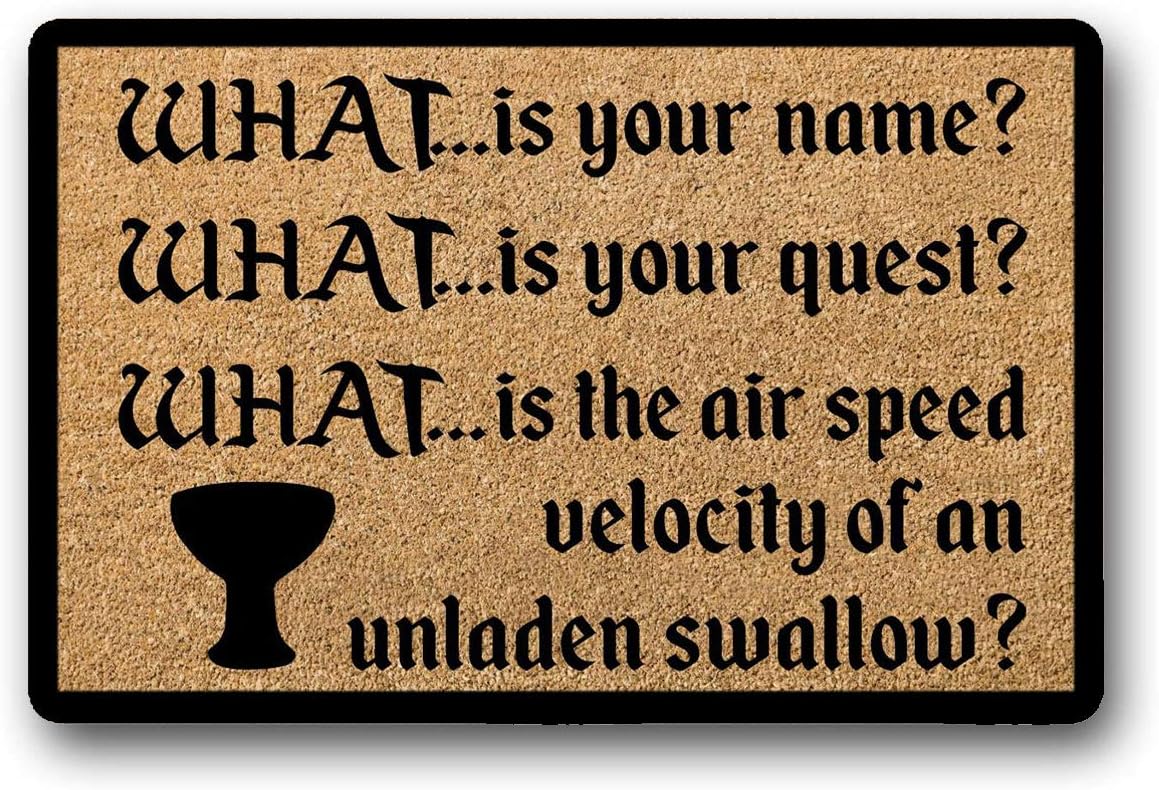 LSS Trading Monty Python and The Holy Grail Door Mat Death Bridge, Modern Door Mat, Funny Doormat, Unique Birthday Present, Housewarming, Funny Gift 18" x 30"