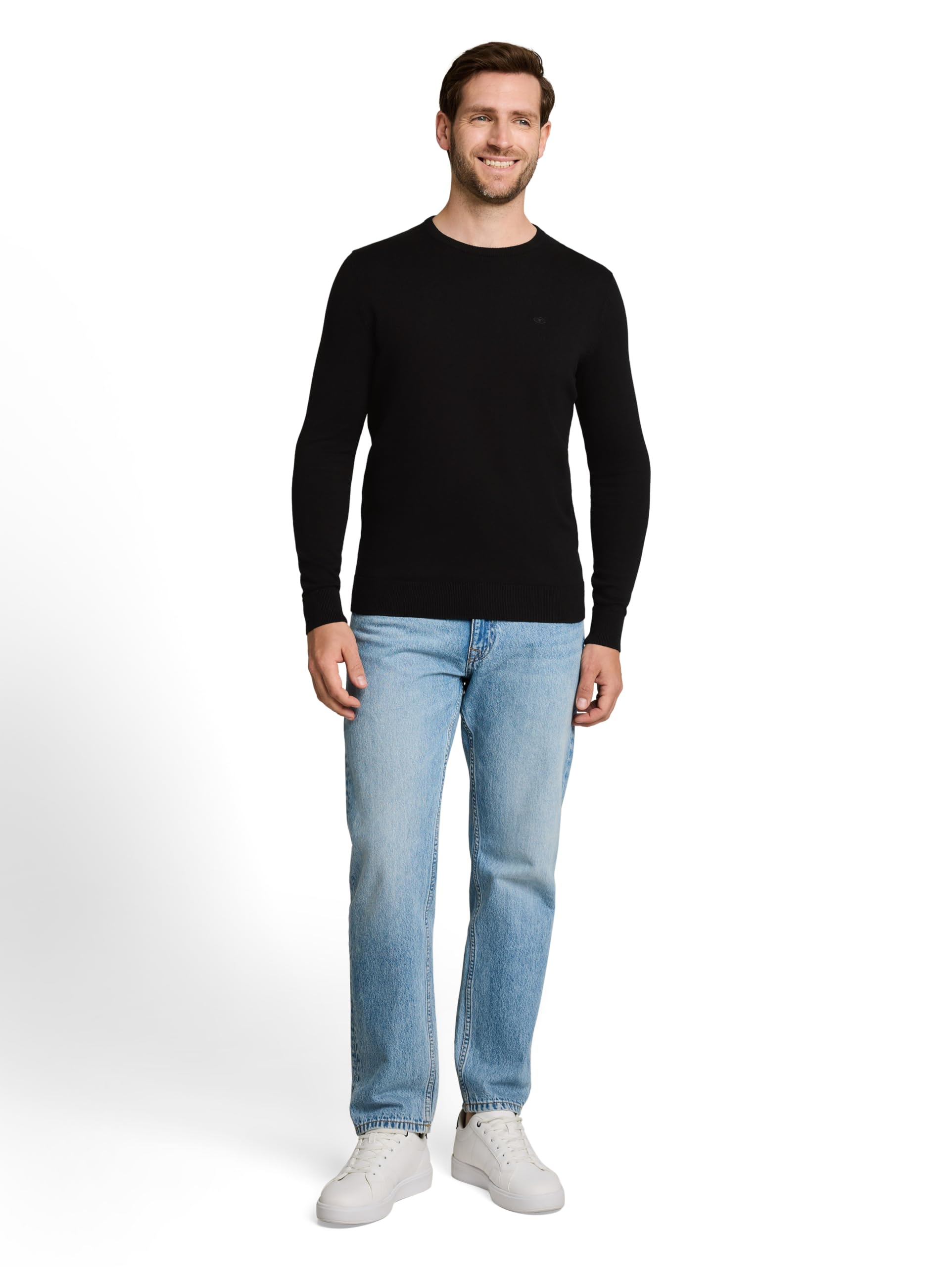 TOM TAILOR Herren 1012819 Basic Strickpullover Mit Crewneck, 29999 - Black, S EU – Ansicht 2