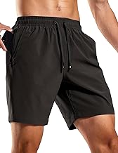 MIER Men's Workout Running Shorts 7 Inch Lightweight Athletic with Zipper Pockets No Liner Quick-Dry Gym Active Shorts