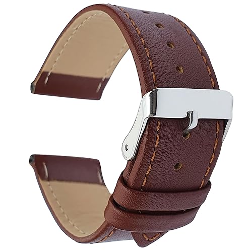 Leather Watch Strap Glove Grain With Stainless Steel Buckle Tan