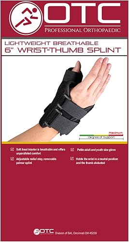 Vista 17 de OTC OTC - Férula de muñeca para pulgar, 8 pulgadas para adulto, ligera, transpirable, grande