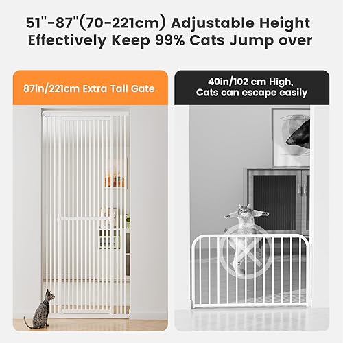 Gardner Pet 51"-87" Extra Tall Cat Gate for Doorway — alternate angle