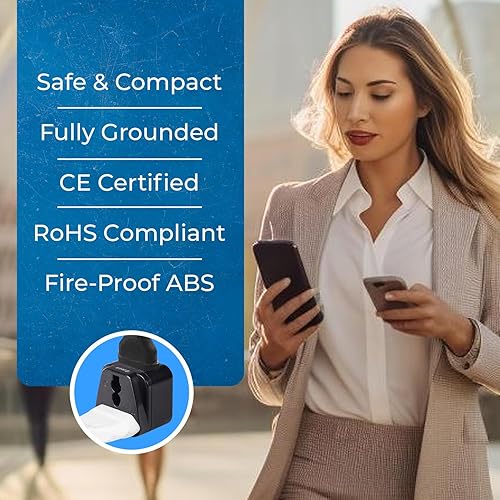 Miniatura 8 de Enchufe adaptador Orei de red eléctrica de EE.UU a red de India 2 en 1 Tipo EF - AlemaniaFrancia (Schuko) 2 - unidades Negro