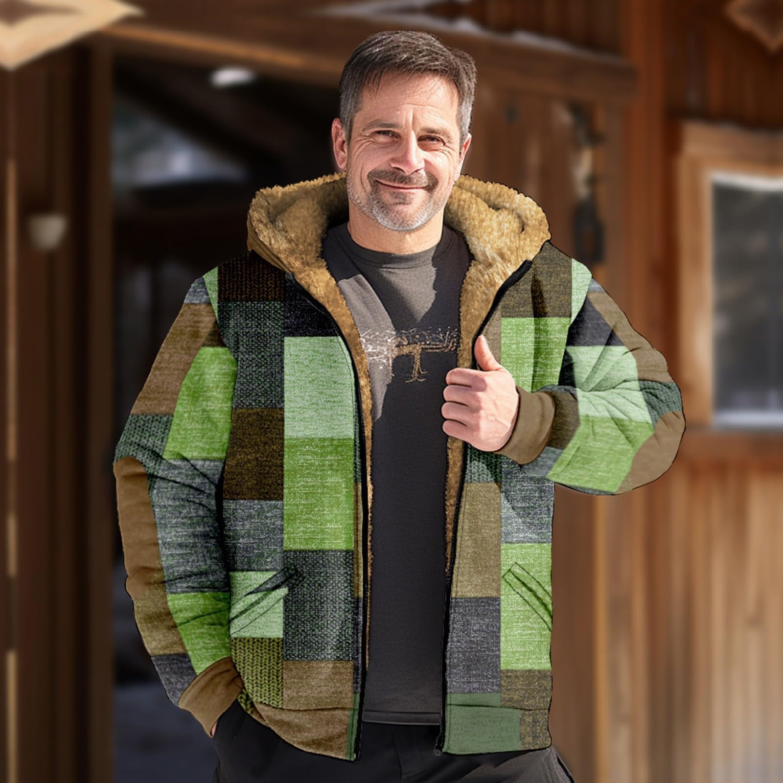 Genérico Jersey polar con capucha estampado informal, suave y cálido, ideal para el invierno, actividades al aire libre y el Streetwear. Ajuste cómodo.