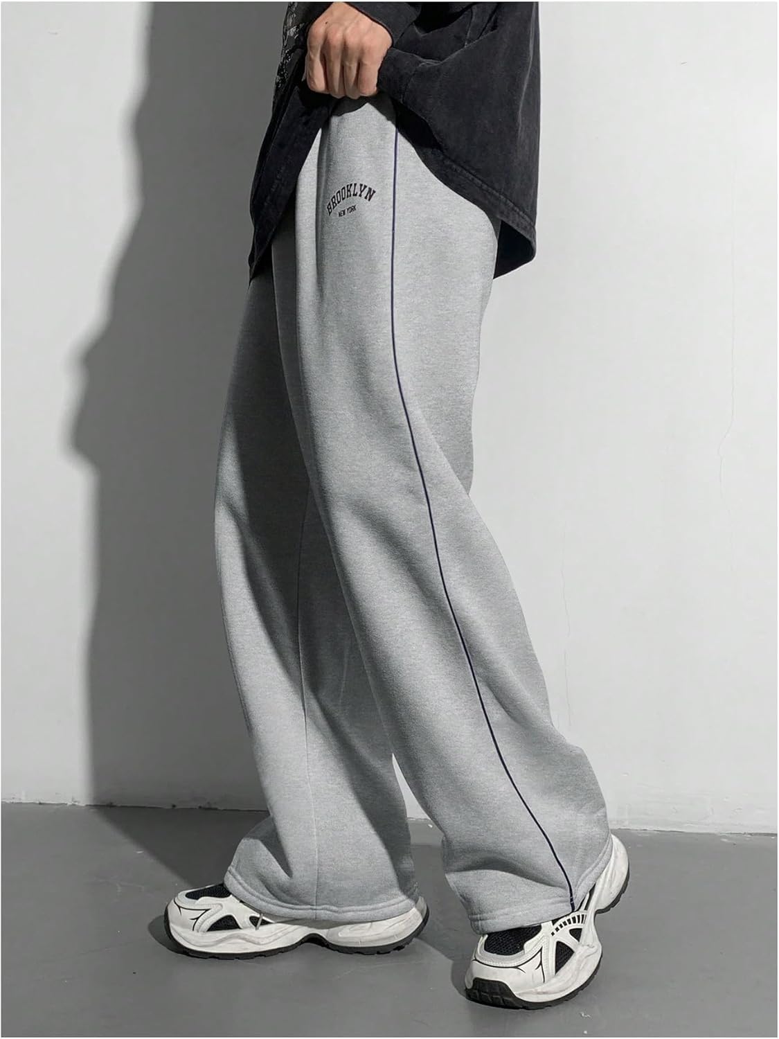 QJQ Boy's Wide Leg Elastic Sweatpants High Waisted Baggy Pants Streetwear Teen Joggers Trendy Trousers Streetwear 2026 - Image 2