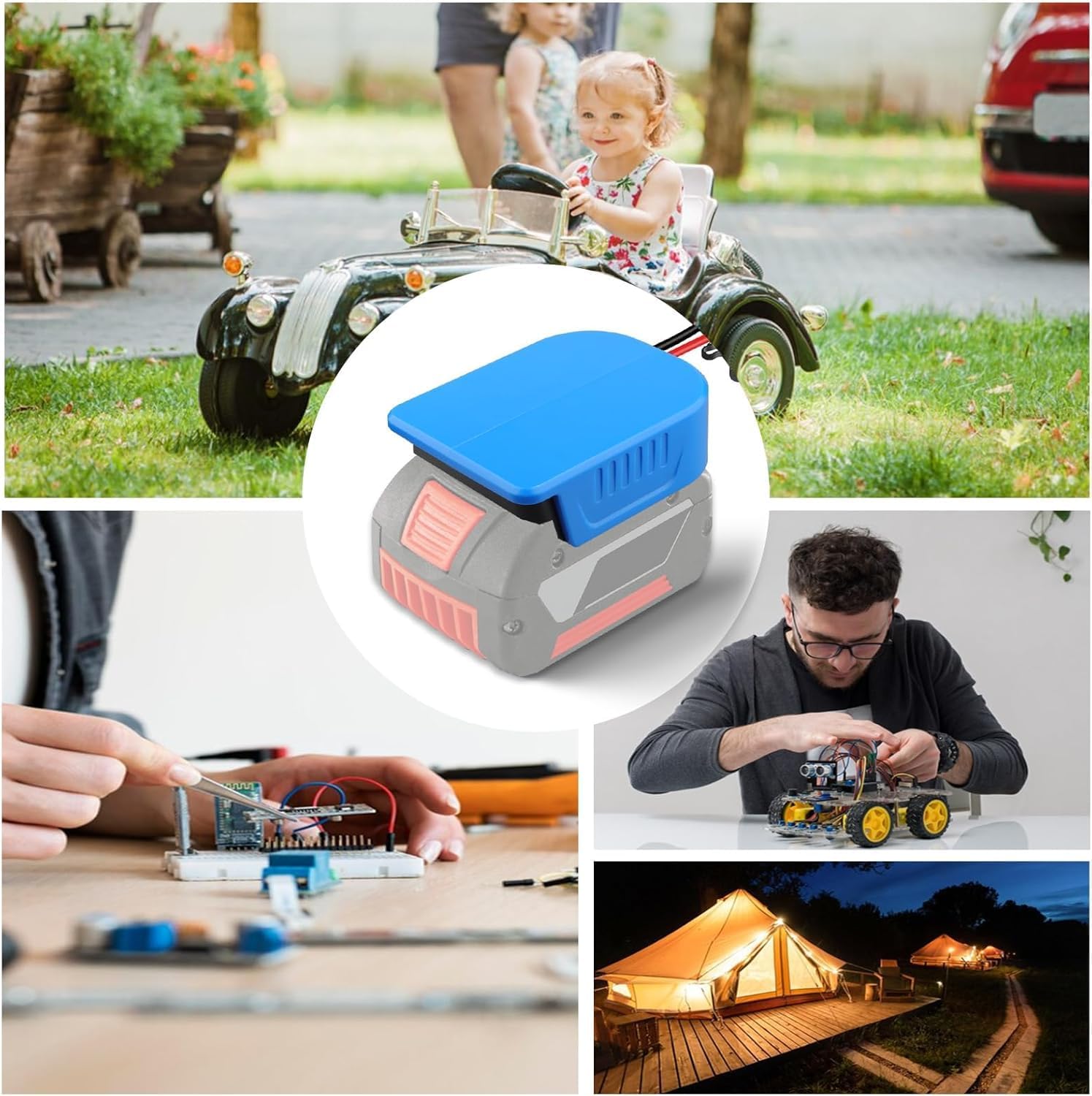 for Bosch 18V Battery Power Wheels Adapter Converter Battery DIY Conversion Kit-2Pcs