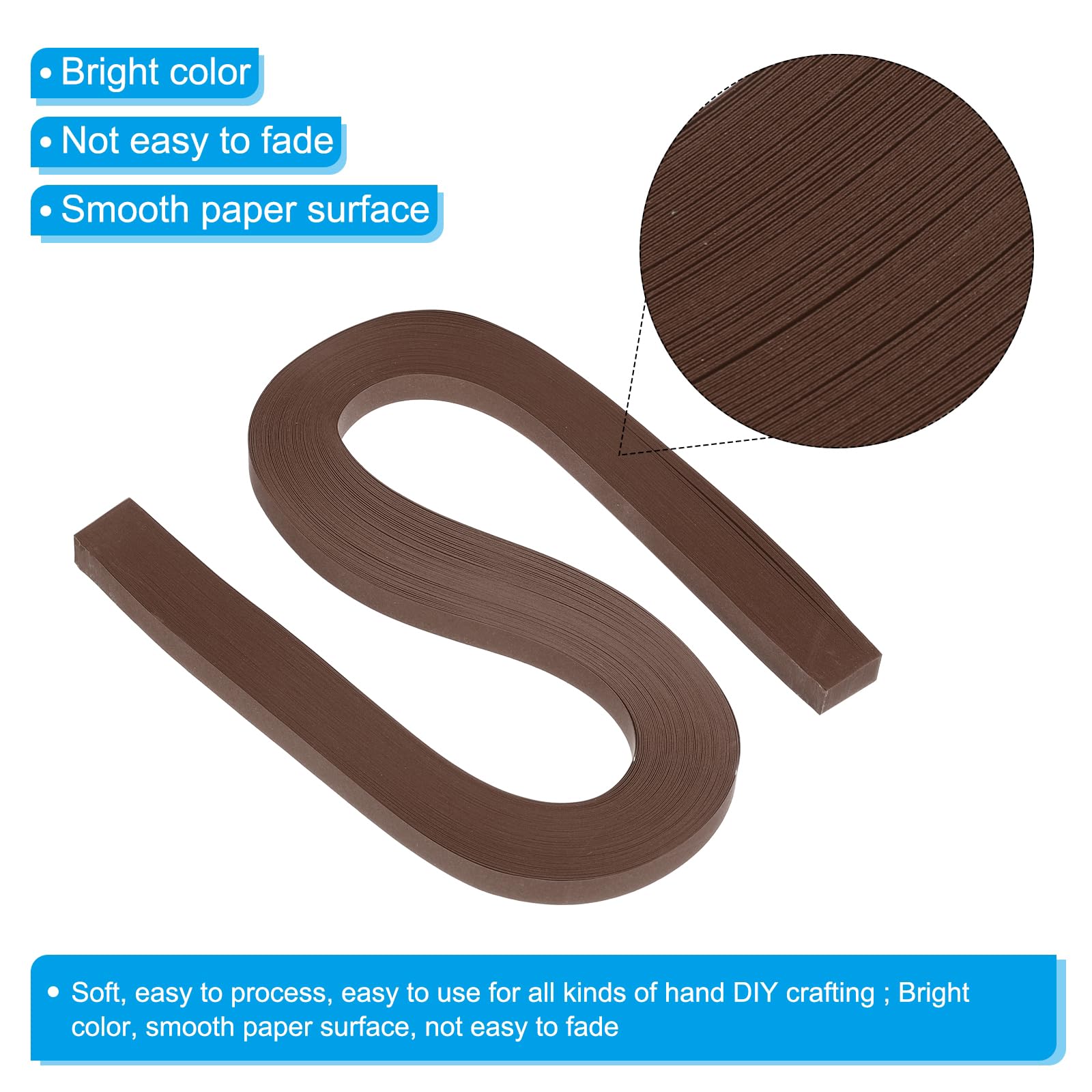 PATIKIL 240pcs Quilling Strips Paper 10mm(3/8") 54cm Origami Paper Quilling Strip for Art DIY Hand Craft Christmas Dark Coffee - Image 3