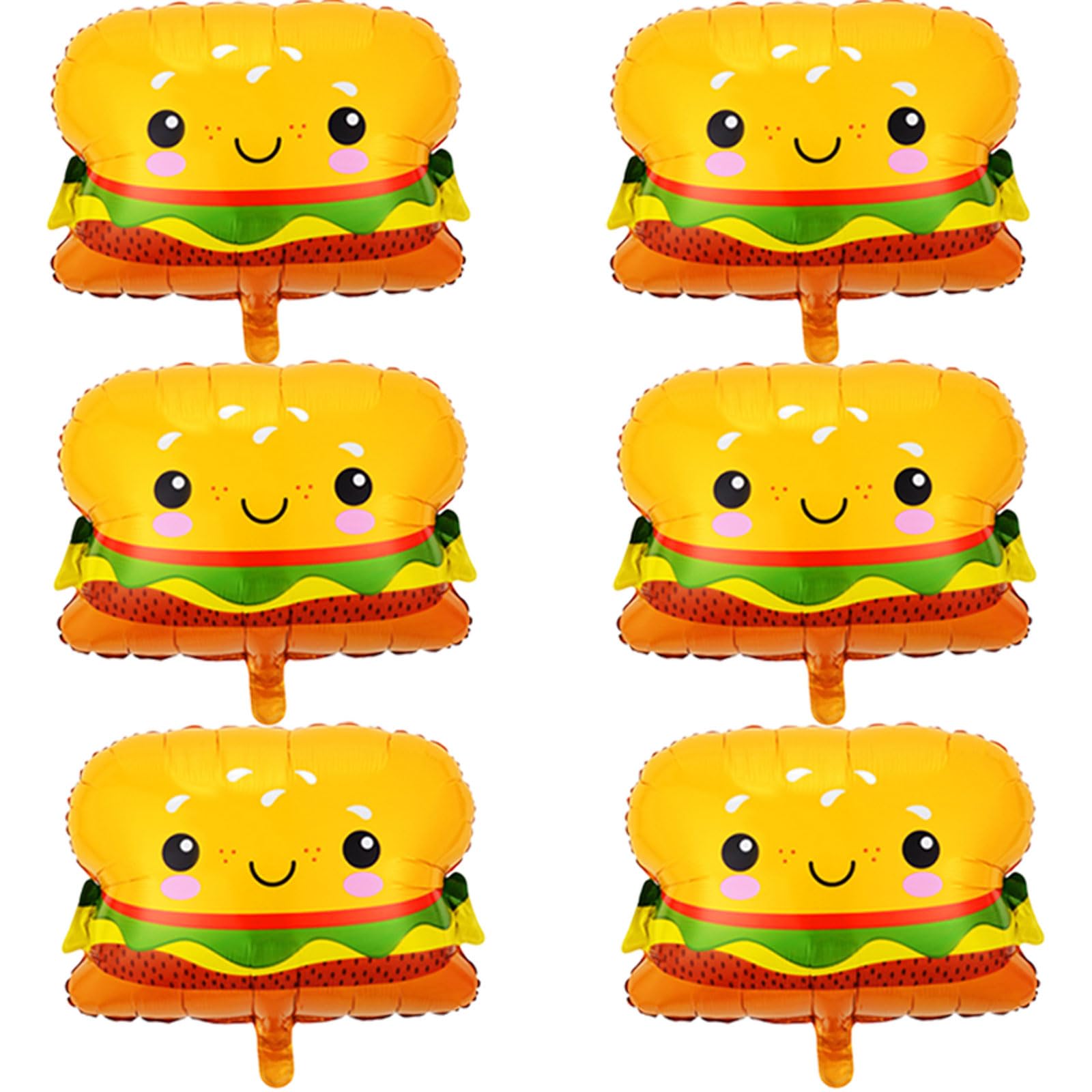 Tagberoy 6PCS Hamburger Balloons - Food Themed for Birthday, Baby Shower, Carnival & Party Decorations