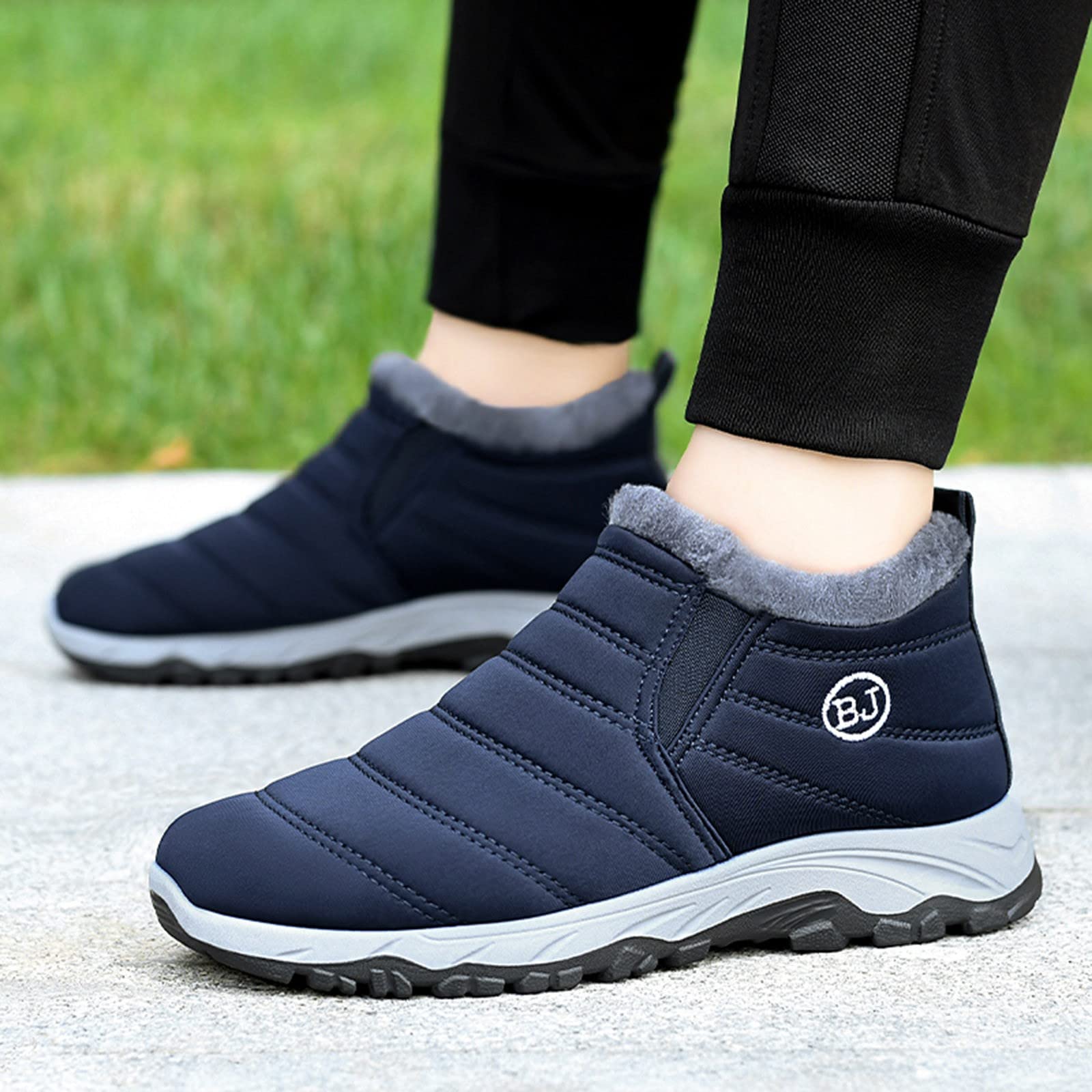 Generisch Winterschuhe Herren Unisex Warm Gefütterte Schneestiefel Wasserdicht Wanderstiefel Weich Rutschfest Thermoschuhe Leicht Warme Wanderschuhe Freizeit Winterstiefel Winter Kurzschaft Stiefel