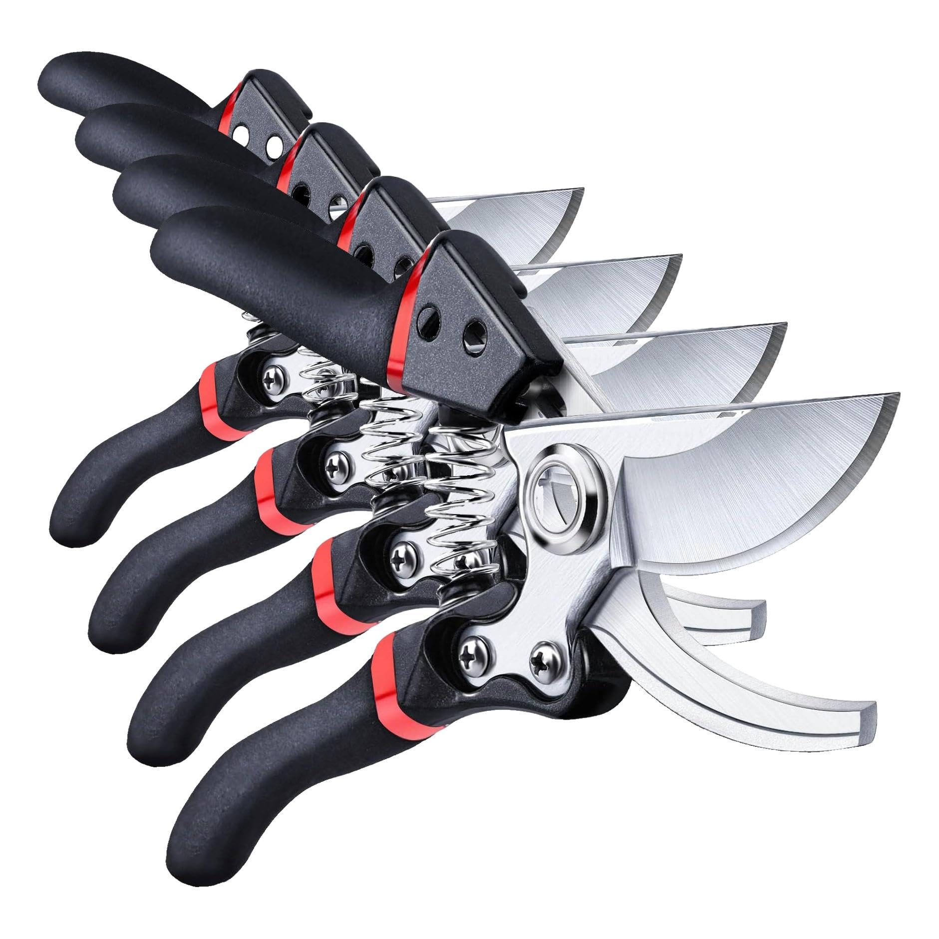SURFOU Secateur de Jardin, Sécateur Professionnel Branches, Jardinage Cisaille Sequateur, Ciseaux Branche Secateurs Coupe Tronc Tranchant Ciseau Plante Spring Sécateurs (Lot de 4)