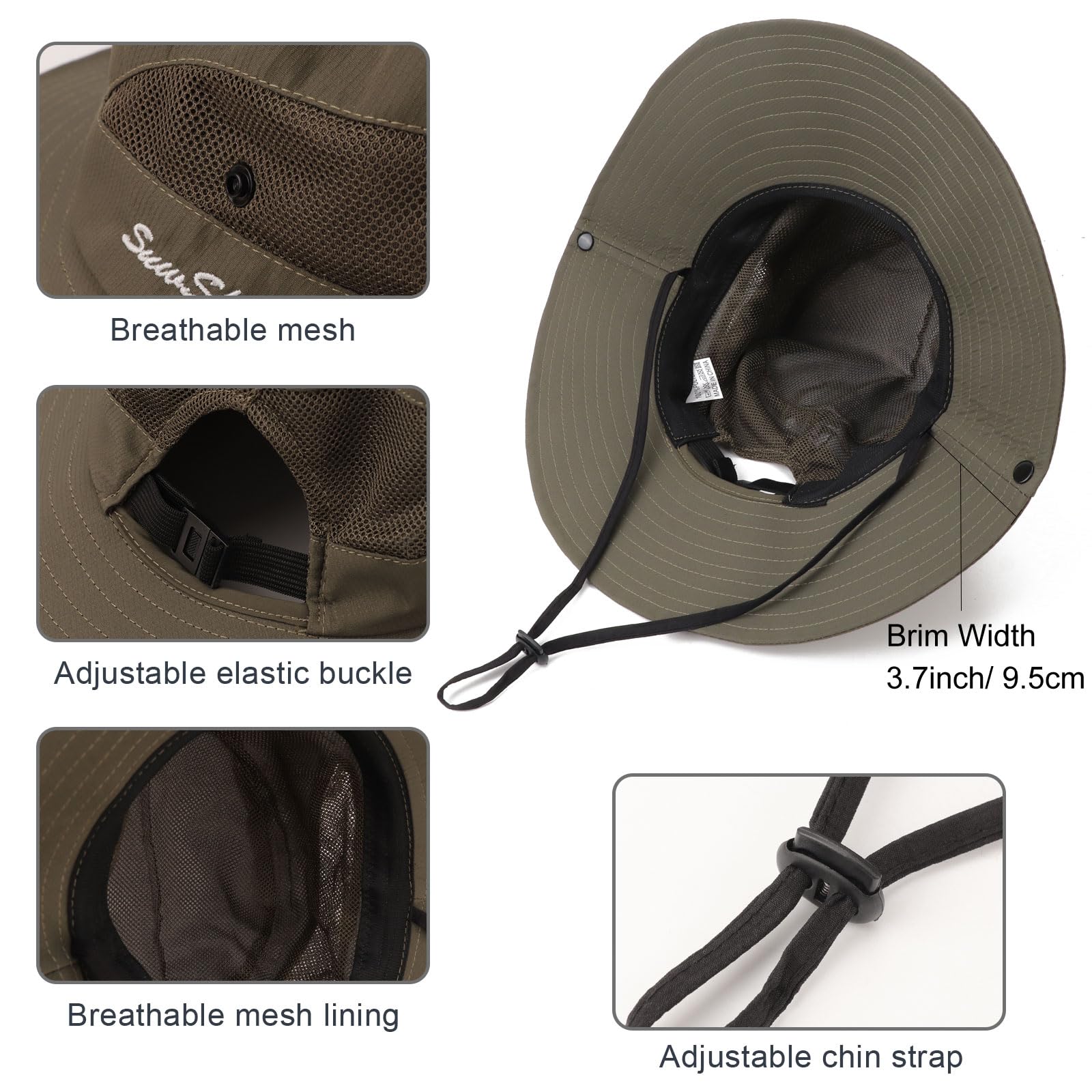 DRESHOW Donna Sole Cappello All'aperto UV Protezione Cappello Maglia Pieghevole Tesa Larga Pesca Coda di Cavallo Spiaggia Secchiello Cappelli