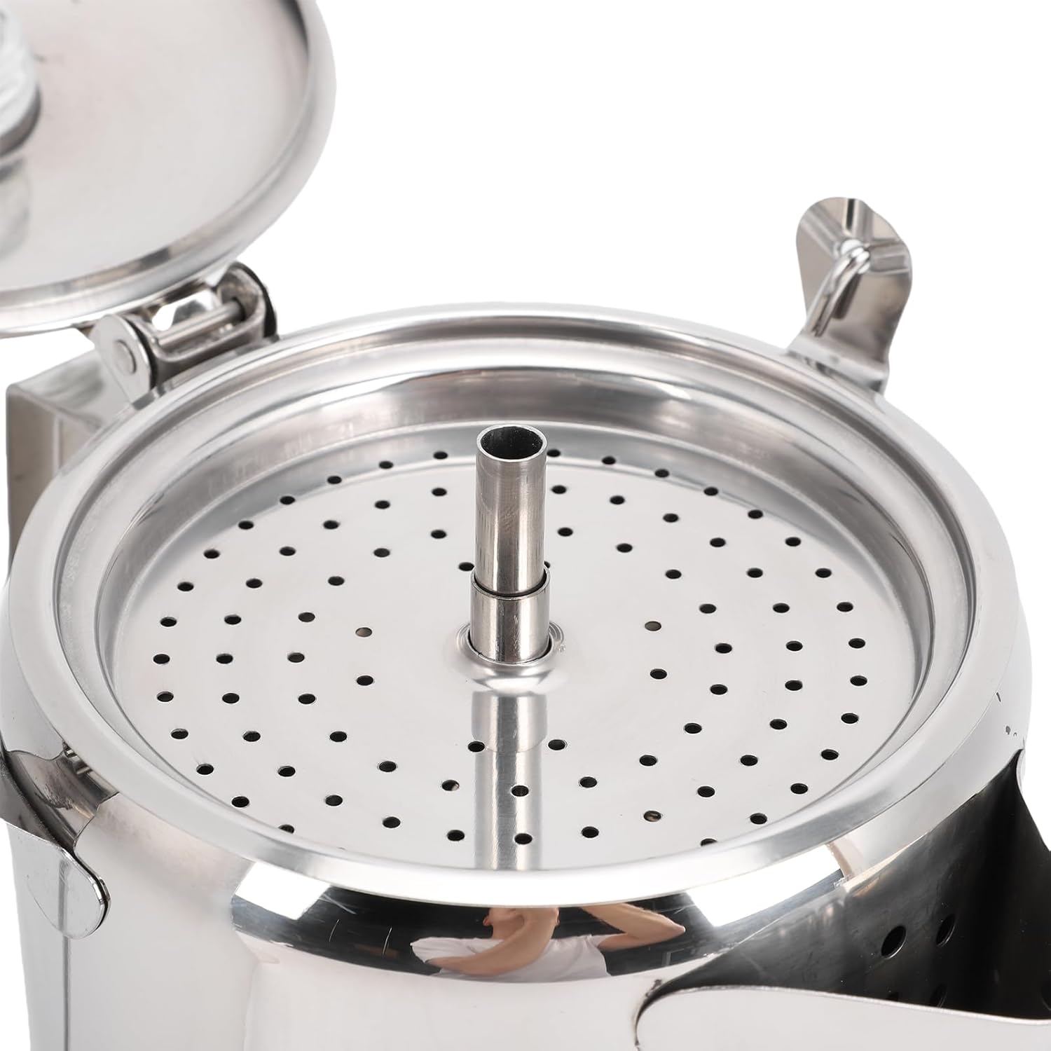 Fabater Coffee Percolator, Stainless Steel Espresso Maker with Reusable Filter Basket, 9 Cups, Brew Coffee On Fire, Grill, Campfire or Stovetop, Tea Pot for Home, Camping & Travel (Silver)