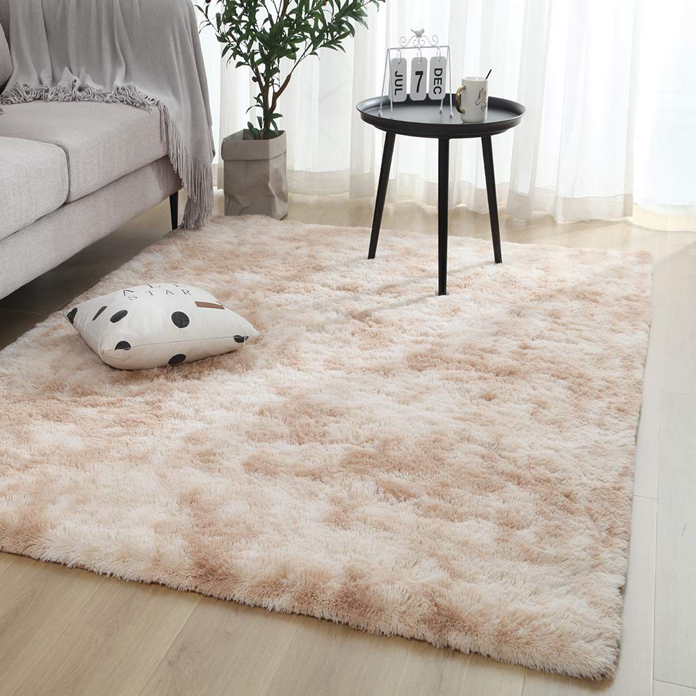 Swsen Alfombra Shaggy Salón Grandes - Alfombras Dormitorio Modernas para Pelo Largo Lavables - para Dormitorio, Comedor, Pasillo y Habitación Juvenil - Beige, 200 x 300CM