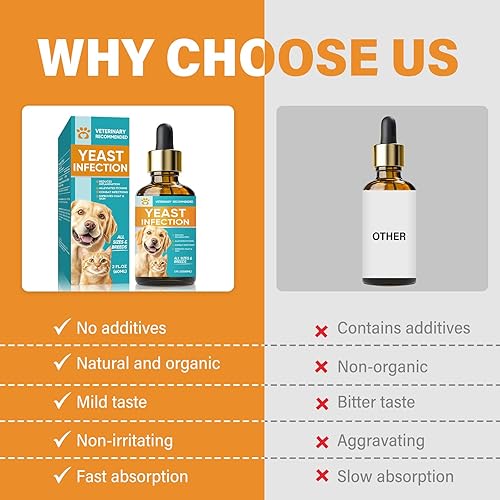 Miniatura 8 de Tratamiento de infección por levaduras para perros, tratamiento natural y suave de infección de oído de perro, alivio rápido de la picazón en la
