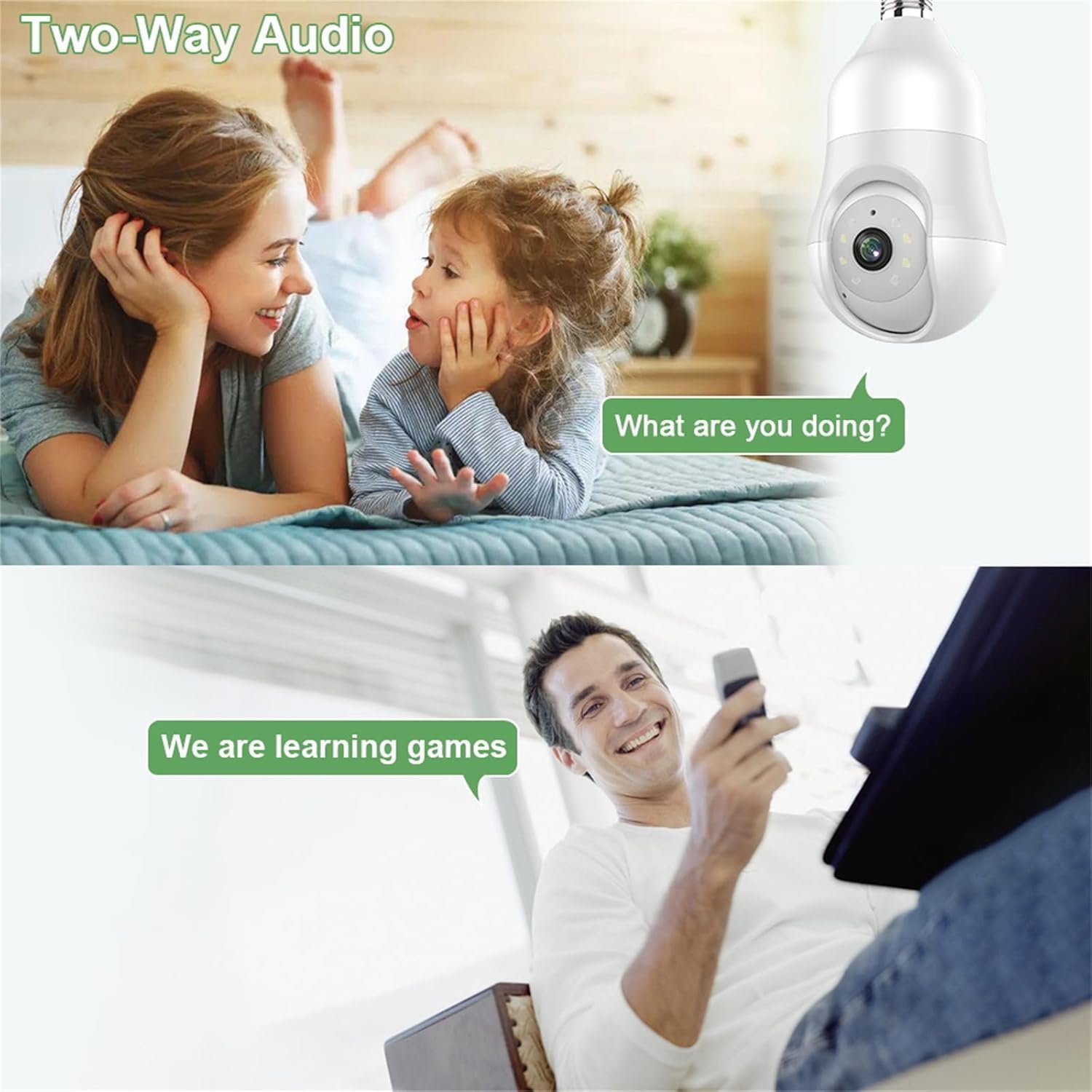 Cámaras De Seguridad, Cámara De Bombilla WiFi E27 De 4mp 5g Zoom 5X Ai Seguimiento Automático Humano Seguridad Interior CCTV Vigilancia Ptz Cámara IP, No SD Card