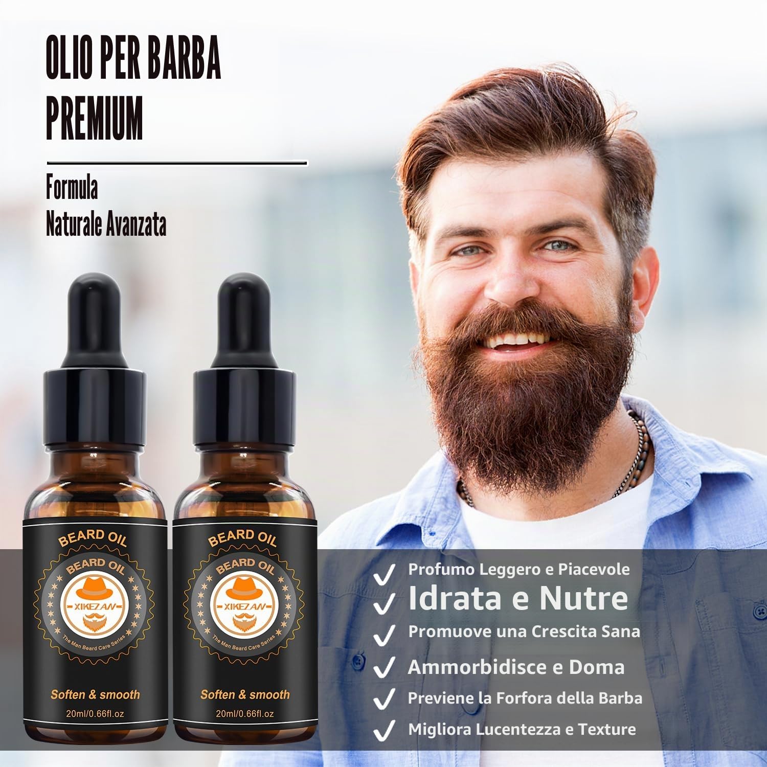 Kit Barba Uomo,Regalo Uomo Set Barba con Shampoo Barba,Balsamo per Barba,Balsamo Barba,Olio Barba,Rullo,Modello,Pettine,Spazzola,Forbici,Regali Natale Lui Papa Fidanzato (16 ml (Confezione da 10))