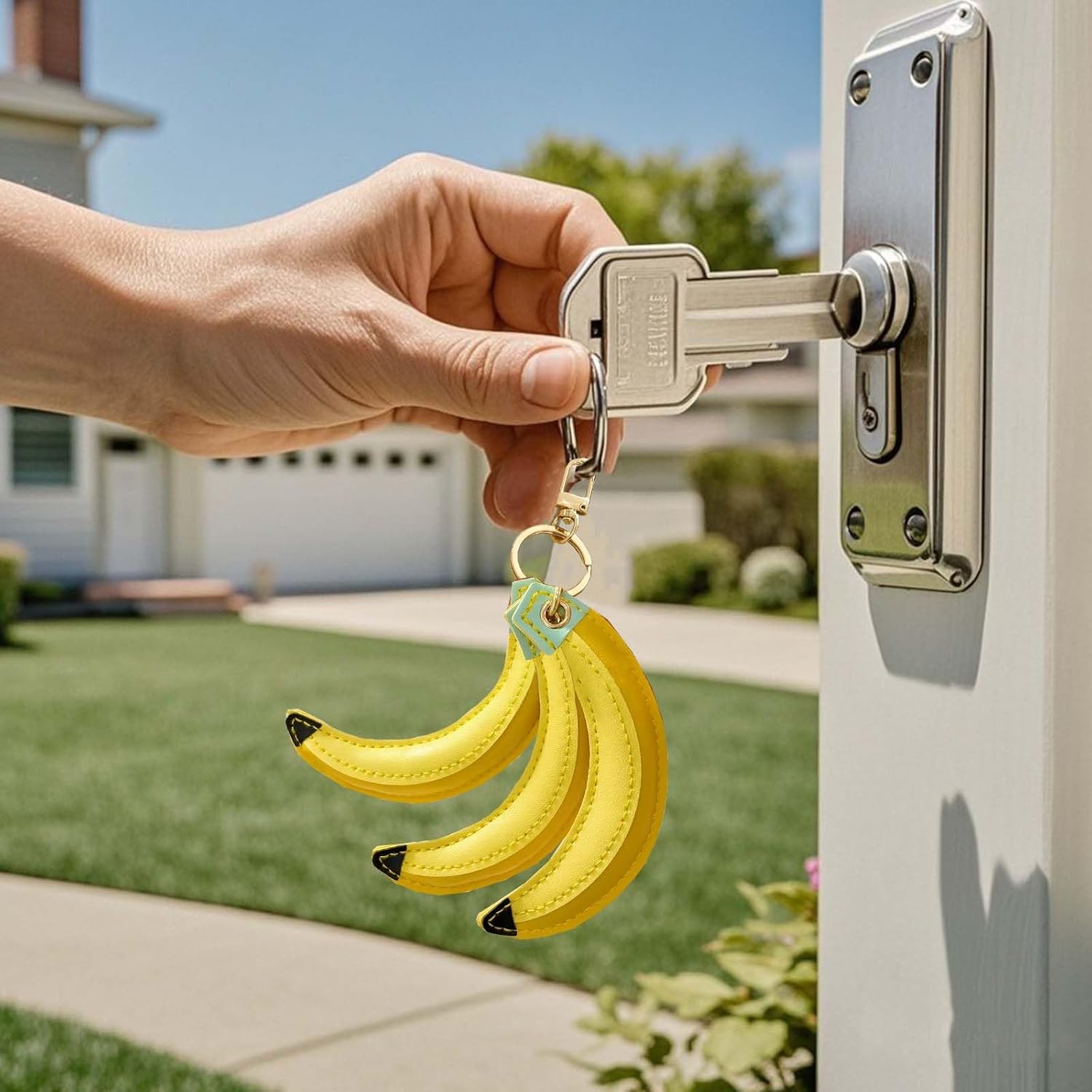 Banana Keychain - Fruit Shaped Pu Leather Bag Charm for Women, Accessory and Gift - Image 3