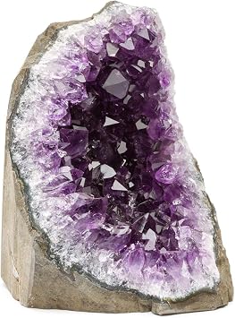 Uruguayan Amethyst Crystal Clusters Cut Base from Basalt Plus, Bonus Mineral Included 1 to 1.5 lbs, Deep Purple Amethyst