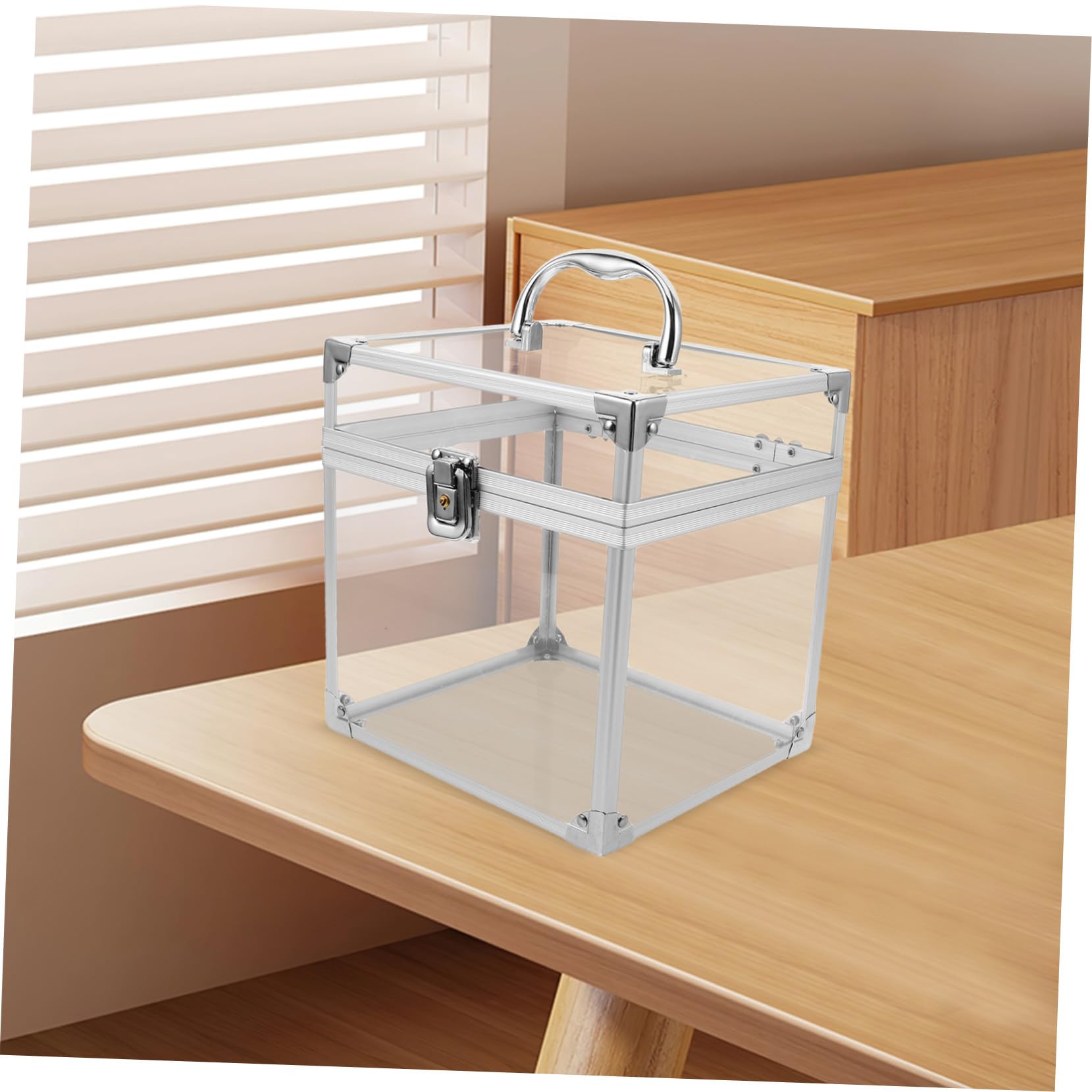 Cabilock Scatola Porta Dischi Contenitore Organizer in Acrilico in Vinile con Maniglia Grande Capacità per Album e Copertine per Studio e Camera