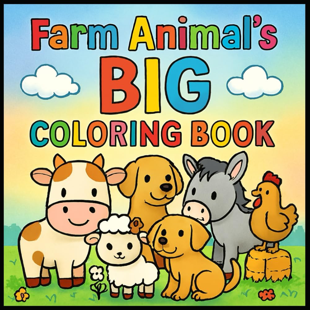 Farm Animal’s Big Coloring Book: Volume 1 - A Joyful Journey for Kids, Teens & Fans