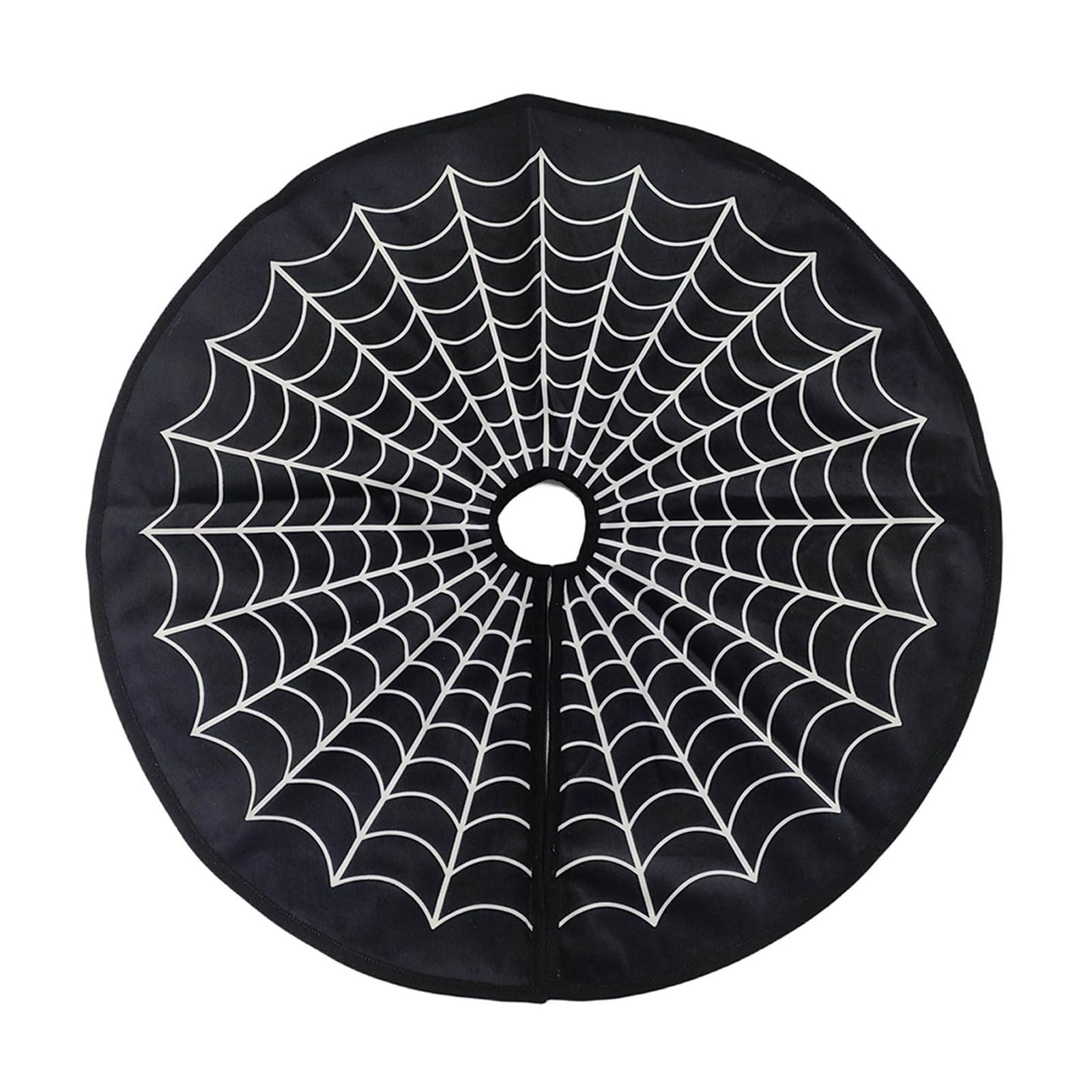 Jazuaiao Round Tree Skirt Halloween Spiderweb Tree Mat Base Decorations Holiday Party Garden Yard Home Farmhouses Decors Doorway Decorations
