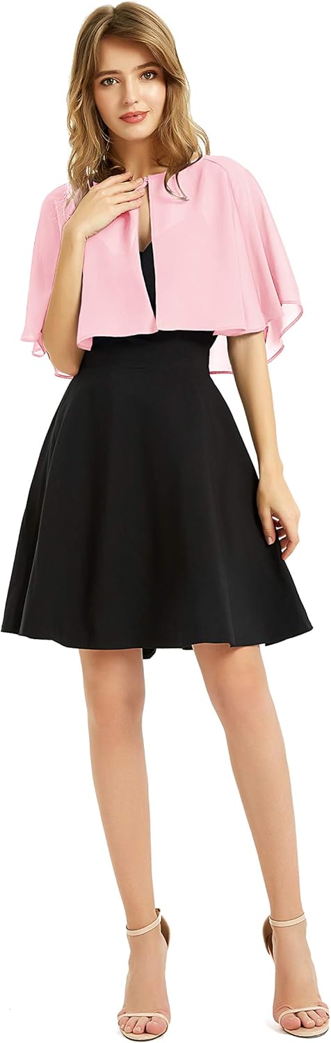 Women's Soft Chiffon Shawl Wraps Shrug for Evening Dress Wedding Cape Bolero Flapper Cover Up - Image 4