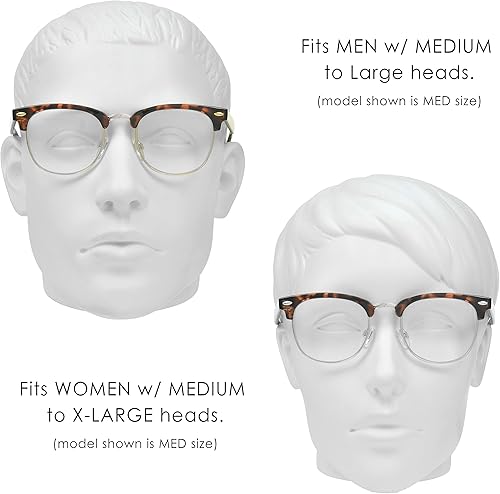 Miniatura 4 de proSPORT Gafas de lectura con montura de cuerno, vintage, clásicas, semi sin montura para hombres y mujeres, 2 pares combinados