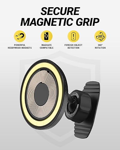 Miniatura 9 de Scosche MPQTRDV Qi2 MagSafe - Cargador de coche de 25 W de carga inalámbrica rápida para ventilación o tablero, soporte magnético para teléfono