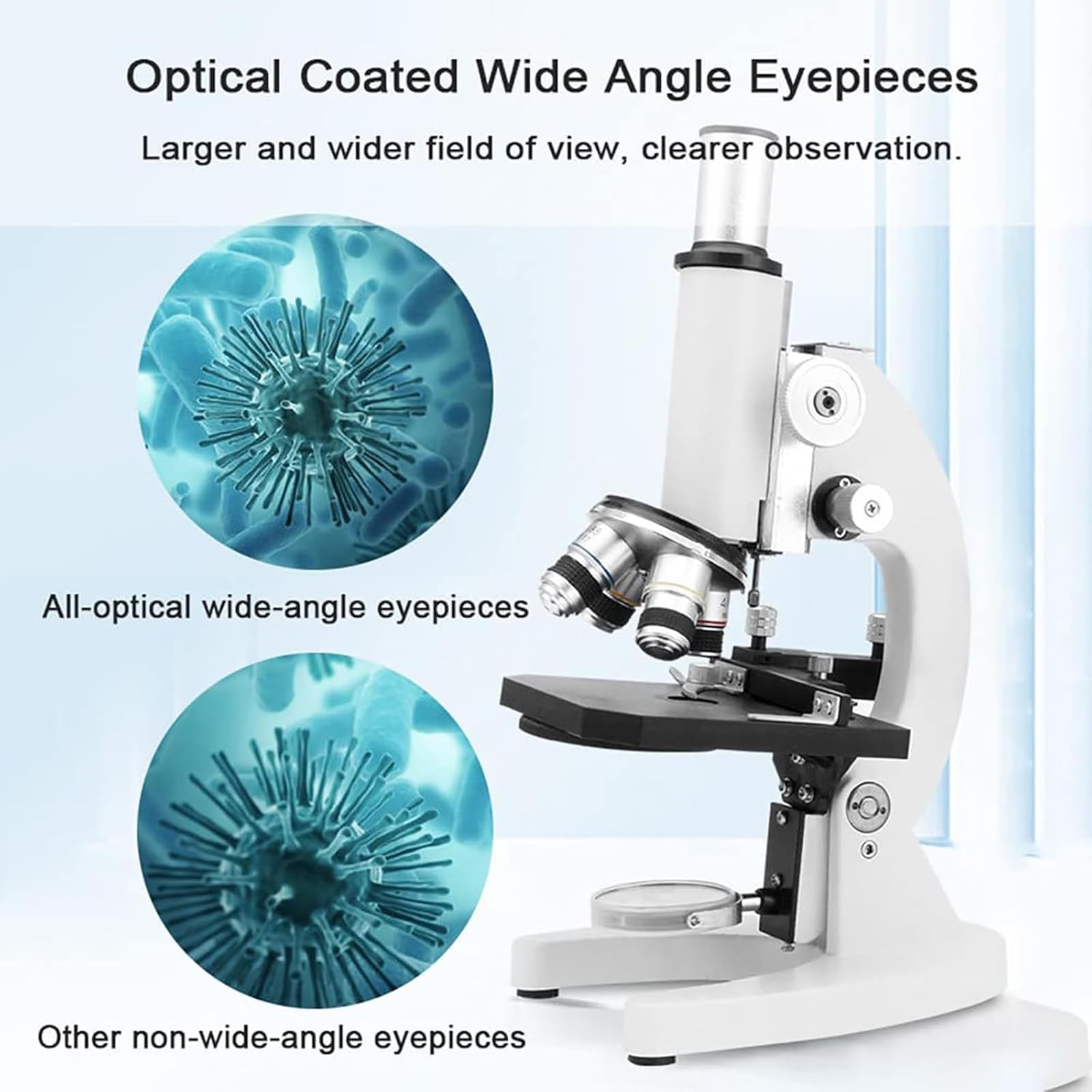 Microscopio Biológico HD 200000X, Microscopio De Laboratorio, Ángulo De Visión De 0-45°, Enfoque Coaxial Doble, Kit De Microscopio Biológico Profesional para Estudiantes Adultos