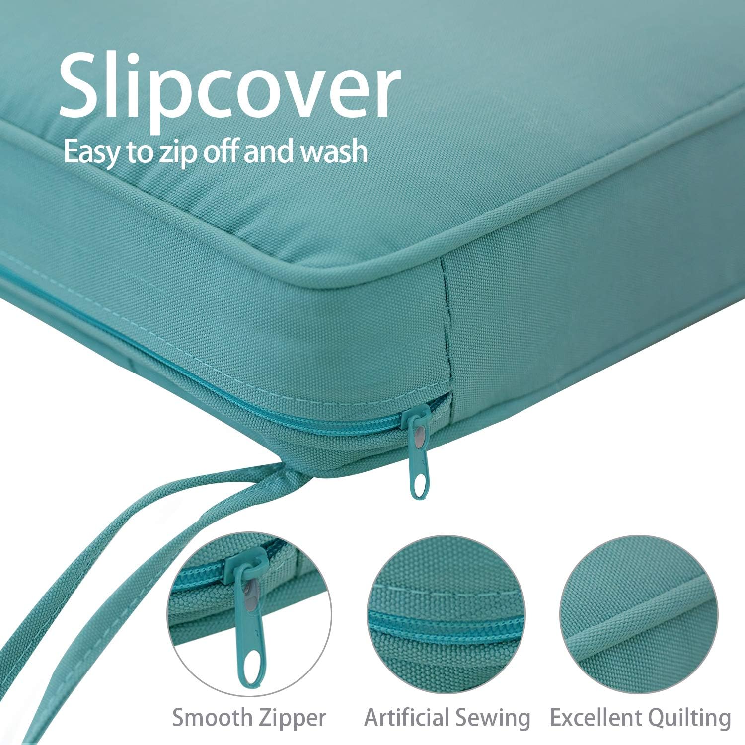 Aoodor 24” x 24” Patio Furniture Outdoor Deep Seat Single Chair Sofa Cushion Back Olefin Fabric Slipcover Sponge Foam - Blue Color Set of 2 (2 Back 2 Seater) : Patio, Lawn & Garden