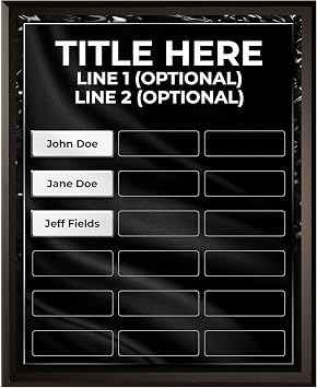 DIY Perpetual Plaque Award Kit | No Engraving Costs | Employee Recognition | Employee of The Month | Employee of The Year | Best of The Best | Achievement Awards 18 Plate, Black Beauty