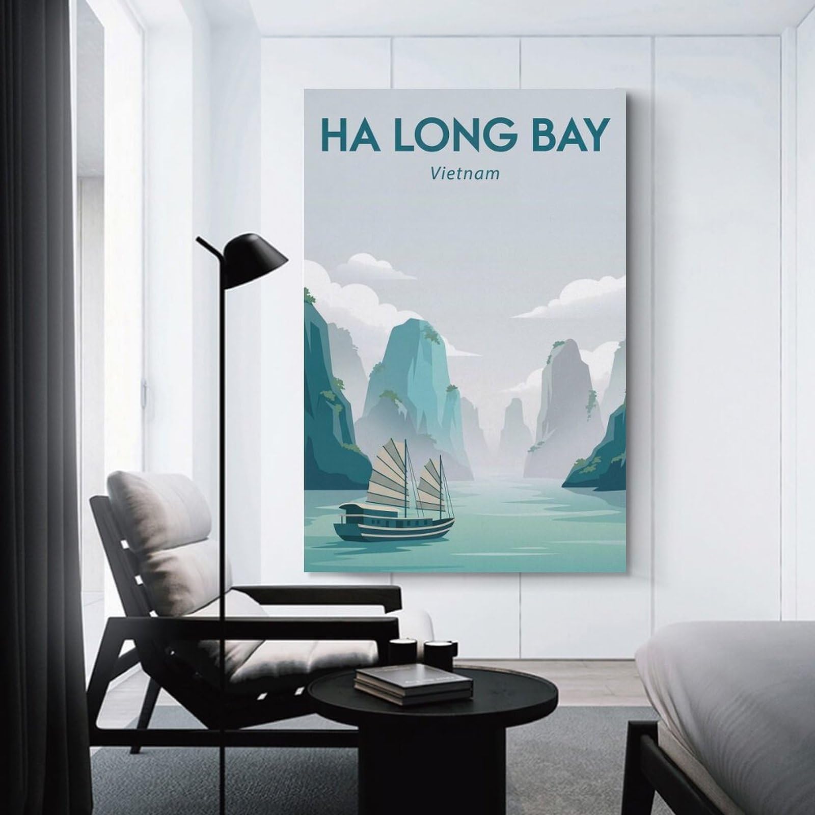 Junmoney Ha Long Bay Vietnam Wall Art Print, 08x12inch(20x30cm), for Entrance Spaces, Stair Walls Or Halls, Home Artwork for First Impressions