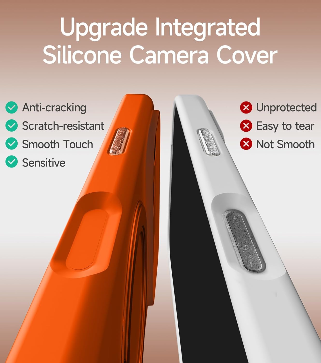 Silicone for iPhone 17 Pro Case, with 360 Spin Mag-Ring Magnetic Holder Stand Compatible with MagSafe and Camera Control, Soft Liquid Silicone Cozy Grip, Orange