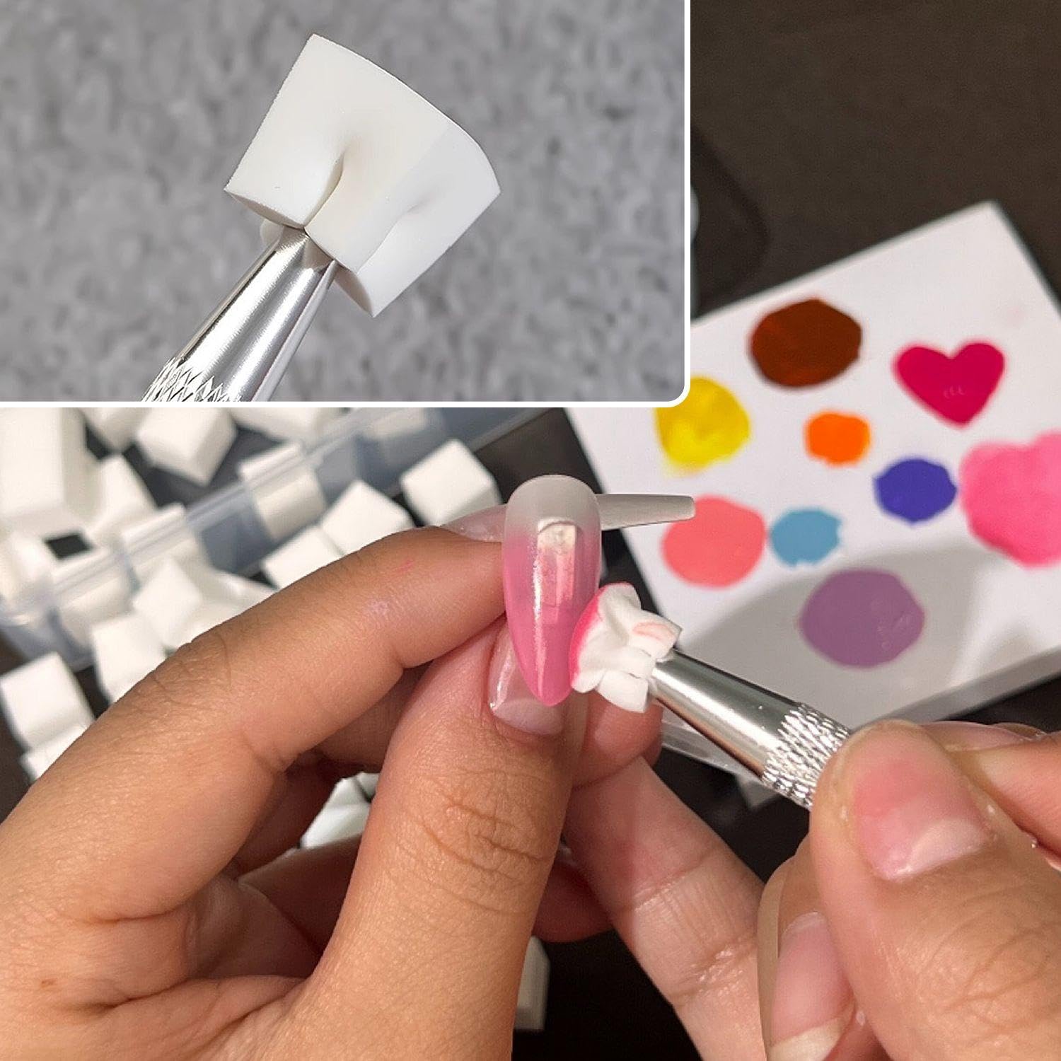 200 Cubes De Tofu De Manucure, 1 Stylo À Gratter, Outils De Manucure, Éponge De Manucure, Éponge