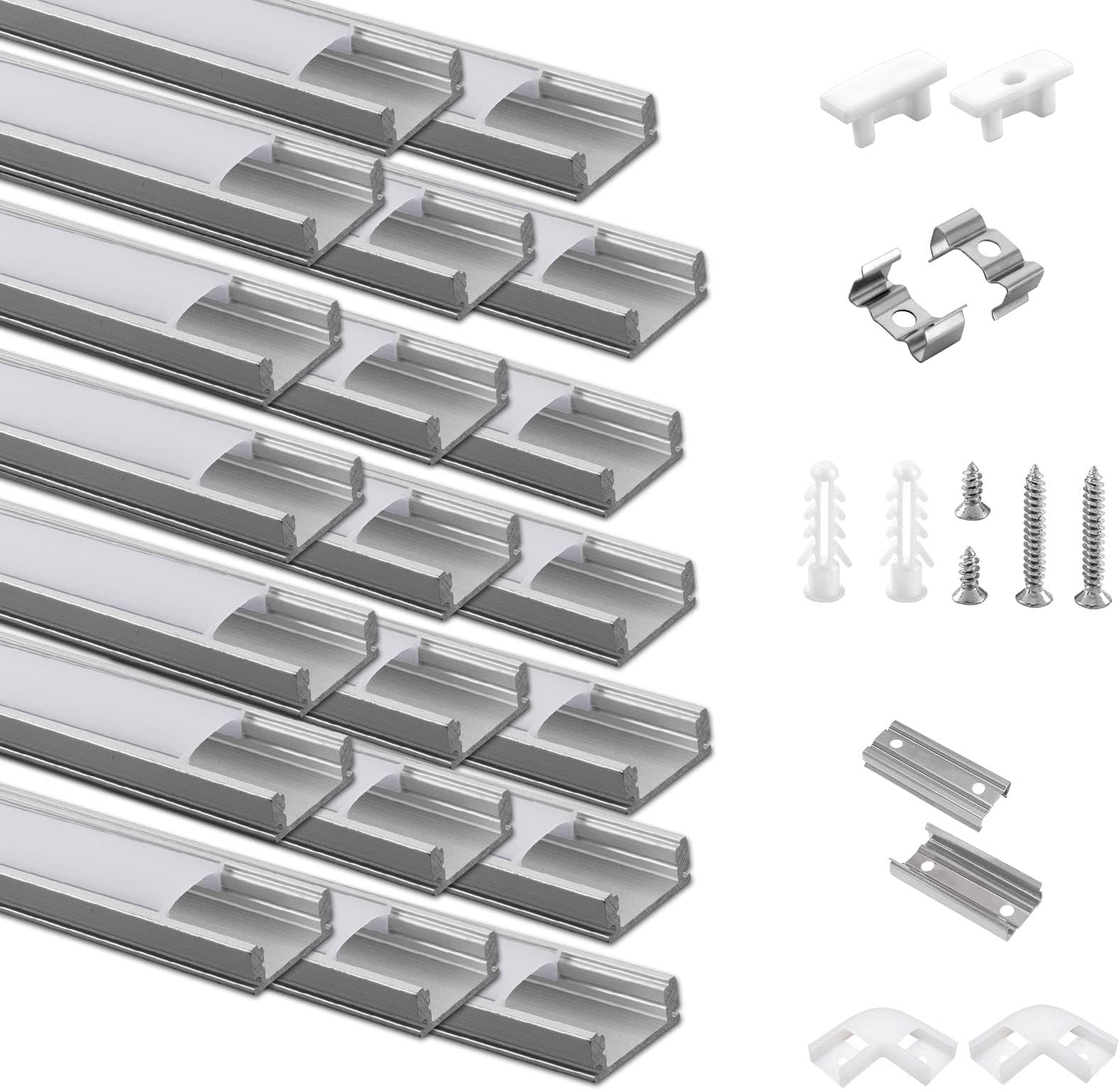StarlandLed LED-Profil 6 × 1M, 6-Pack LED-Aluminium Profil U-Form mit ...