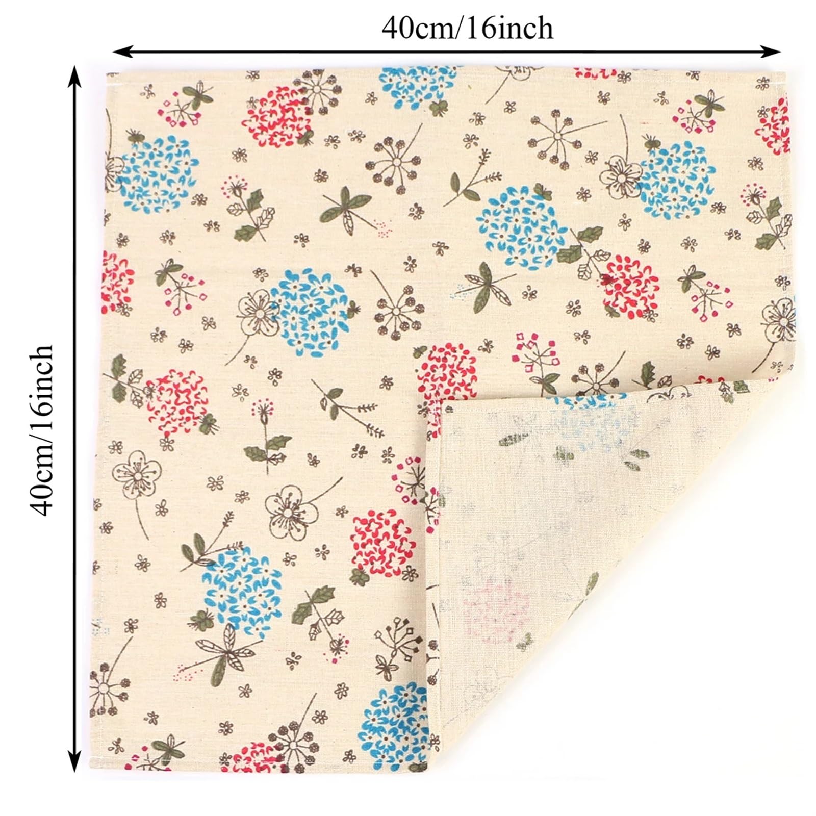 Servilletas de Tela, Servilletas de Tela con Estampado Floral Multicolor, Estilo japonés, 40x40cm, 6 uds(4pcs 40x40 G)