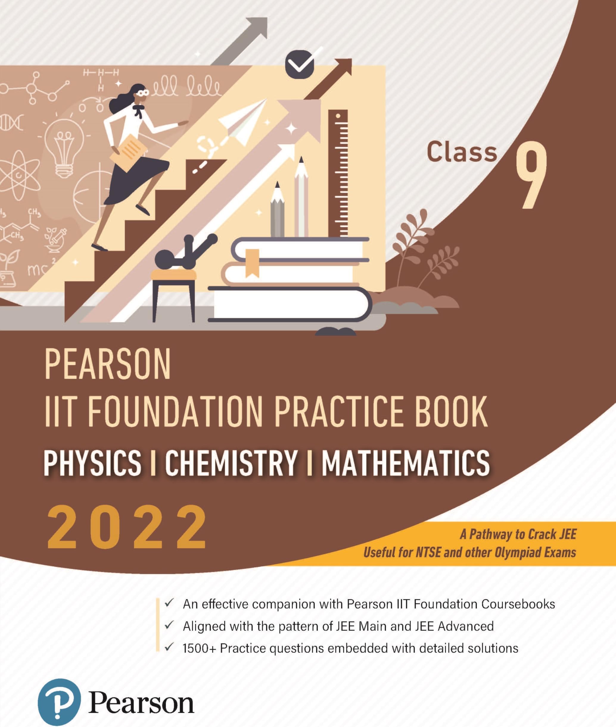 PEARSON IIT FOUNDATION PRACTICE BOOK PHYSICS, CHEMISTRY & MATHEMATICS CLASS 9 Paperback โ 1 March 2022