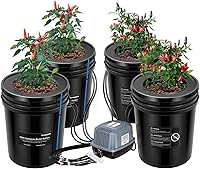 Vista 9 de VIVOSUN DWC Sistema de cultivo hidropónico con kit de goteo superior, cultivo de agua profunda de 5 galones, sistema de jardín de goteo recirculante
