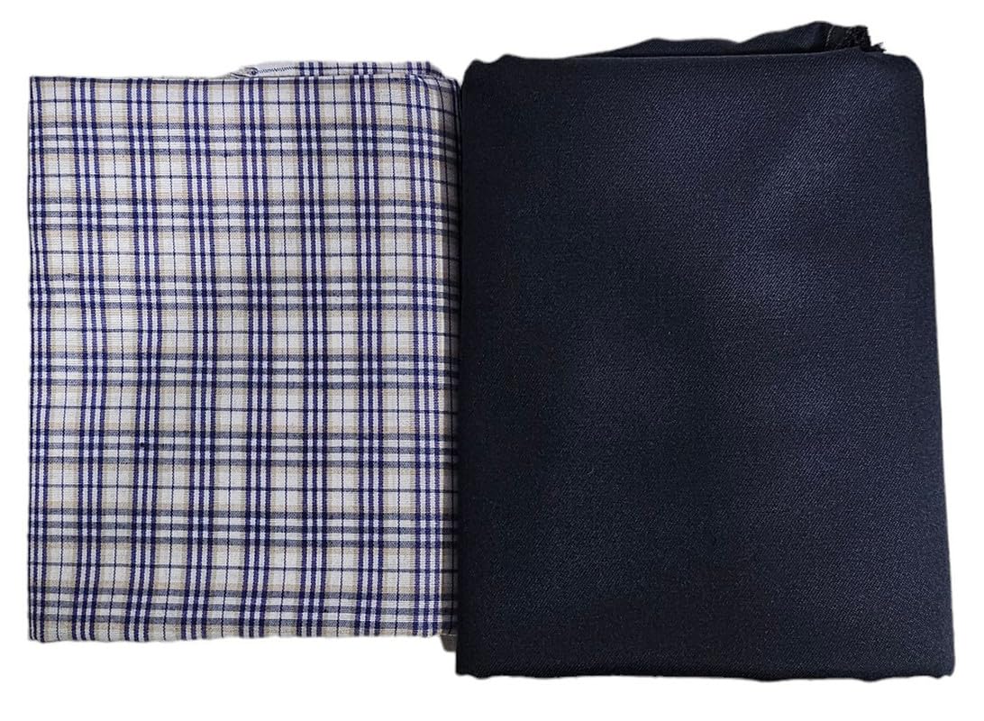 mans fab Shirt & Trouser Fabric in Velvet Box Packing (Shirt-2.35 m, Pant-1.25 m) Blue-41-picture-45