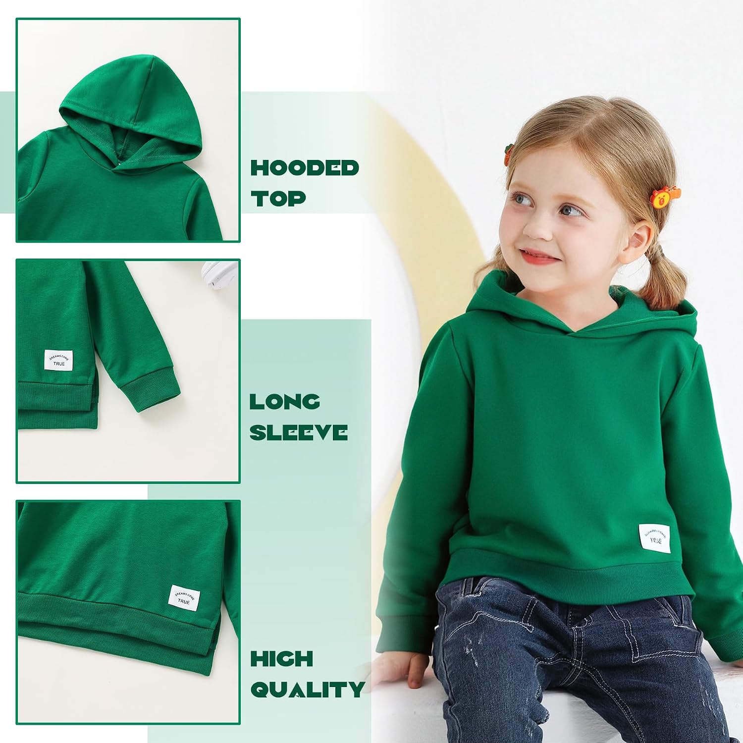 Happy Town Toddler Baby Boy Girl Sweatshirt Hoodie Pullover Fall Outfits Solid Crewneck Long Sleeve Blouse Top Shirt Clothes