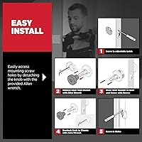 Vista 5 de Kwikset Pismo - Pomo de entrada con cerradura y llave, manija segura con llave exterior, entrada principal y dormitorio, negro mate, seguridad