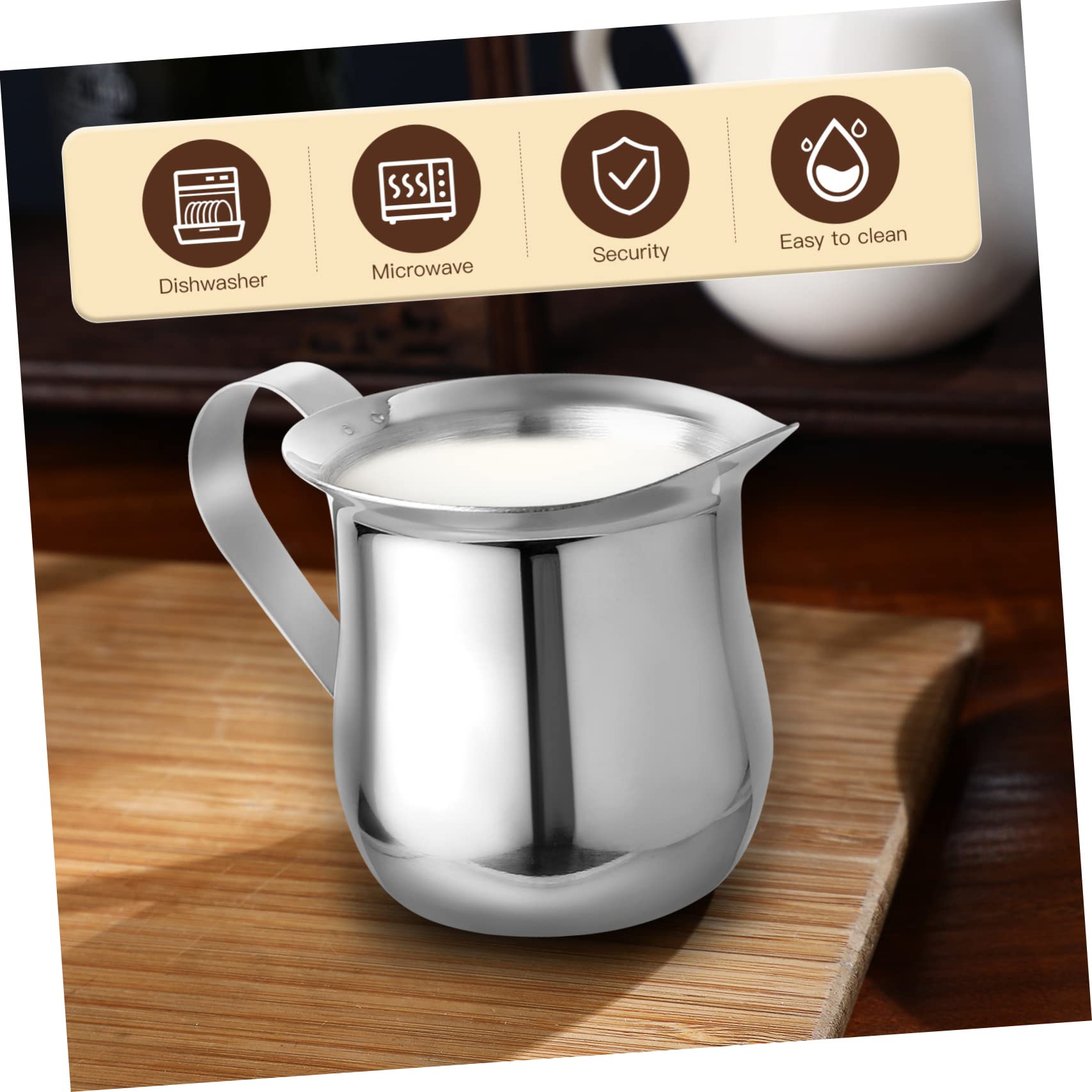 jojofuny 9piezas Taza Inoxidable Para Espumar Leche Jarra De Café Para Cappuccino y Latte De Diseño De