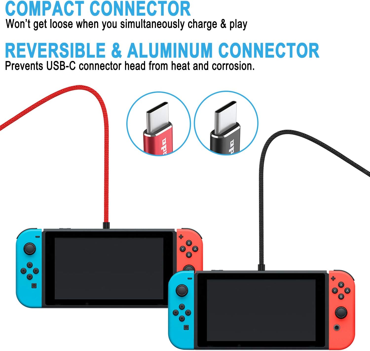 Charger Charging Cable for Nintendo Switch/Switch Lite, USB Type C Cable 10Ft Nylon Braided USB C to USB A Fast Data Sync Cord Compatible with Nintendo Switch, Google Pixel, Samsung Galaxy