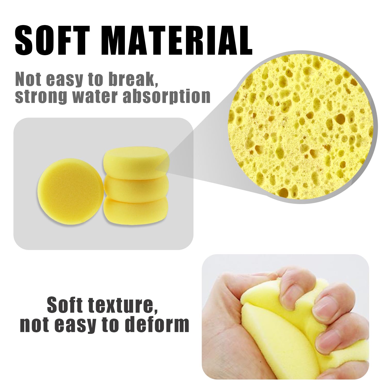 15 Spugne Circolari Per Pittura - Gialle, Morbide E Assorbenti - Per Acquerelli, Ceramica E Artigianato - Foto 2