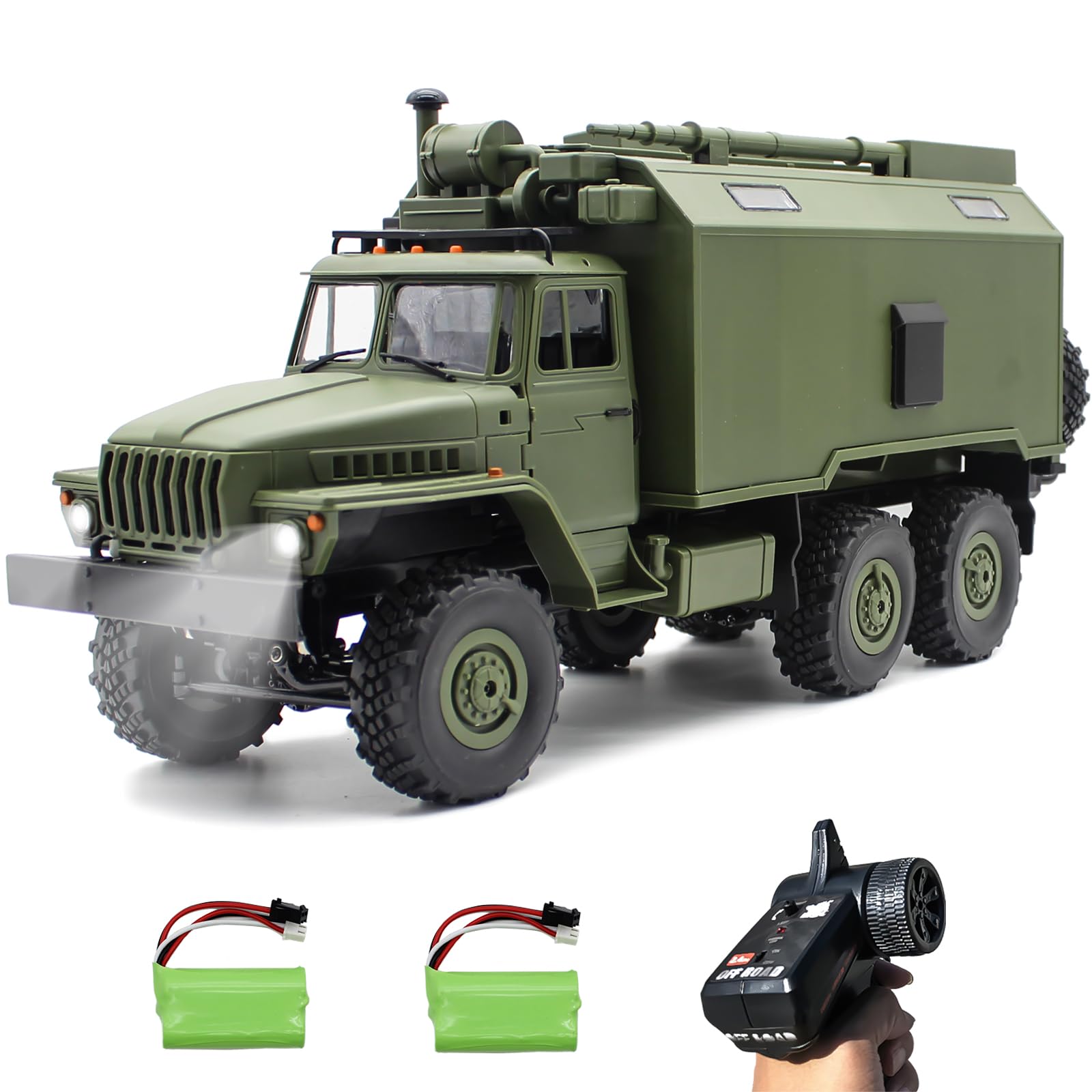 Mostop 1/16 Carrelli Elevatori Con Rimorchio Illuminato E Musica - Colore Verde, Giocattolo Per Bambini