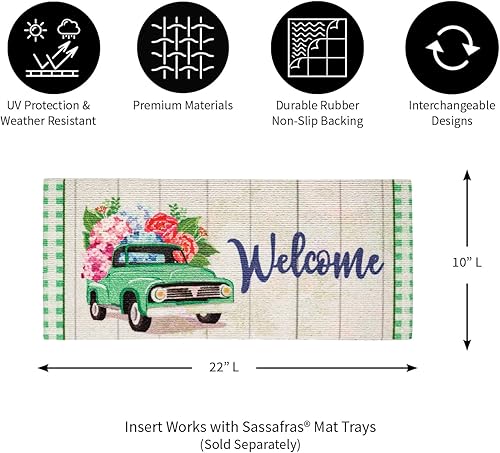 Miniatura 3 de Evergreen Sassafras Spring Flower Delivery - Tapete de entrada intercambiable para interiores y exteriores, 22 x 10 pulgadas, parte trasera