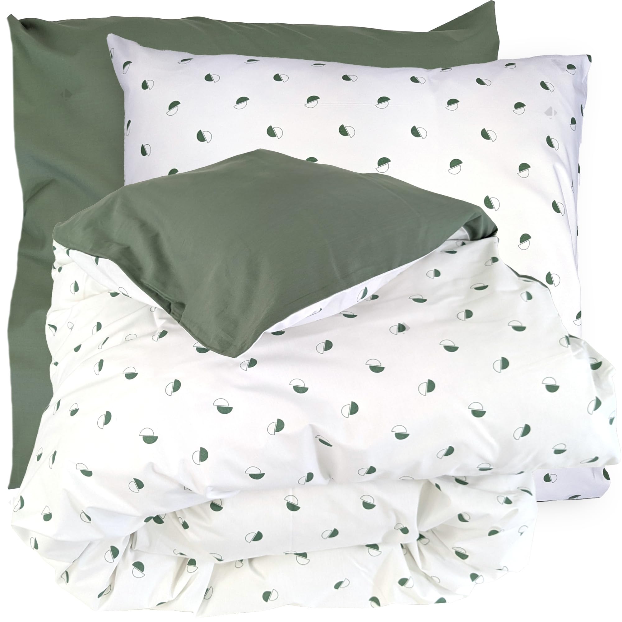 Parure de lit percale vert kaki 300x240 Linnea pour chambre moderne